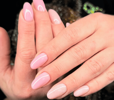 Pink gel nails